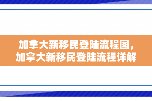 加拿大新移民登陆流程图，加拿大新移民登陆流程详解