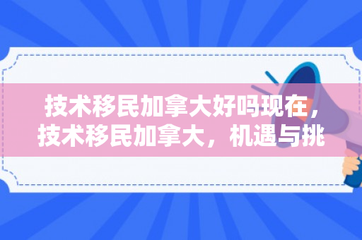 技术移民加拿大好吗现在，技术移民加拿大，机遇与挑战并存