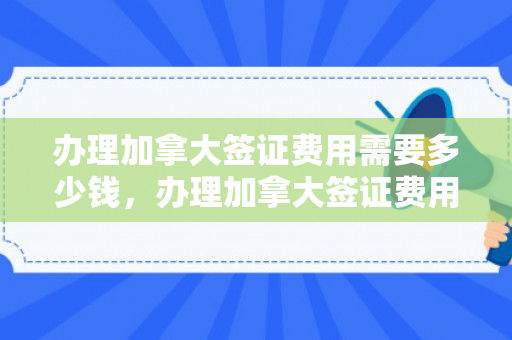 办理加拿大签证费用需要多少钱，办理加拿大签证费用详解，需要多少钱？