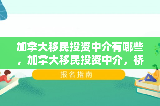加拿大移民投资中介有哪些，加拿大移民投资中介，桥梁与策略