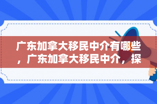 广东加拿大移民中介有哪些，广东加拿大移民中介，探索移民之路的新选择
