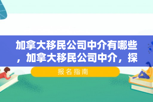 加拿大移民公司中介有哪些，加拿大移民公司中介，探索移民之路的引导者